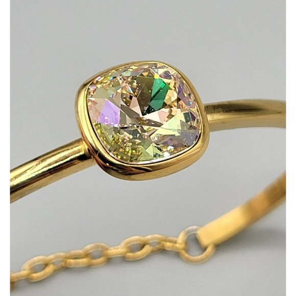 BROSWAY CHAKRA Bracelet Swarovski Crystal Gold Stainless Steel Finish Semi Rigid - Picture 1 of 5